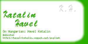 katalin havel business card